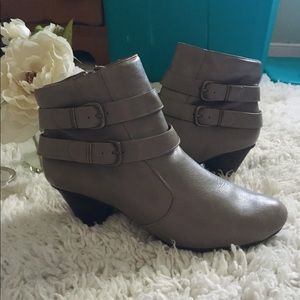 Taupe Booties- WORN ONCE